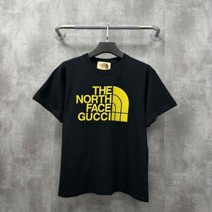 Authentic The North Face Gucci Black Tee with Multicolor Logo